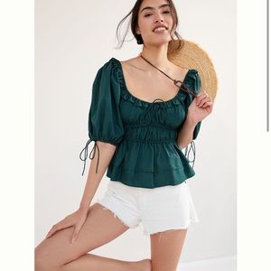 Anthropologie En Saison green blouse